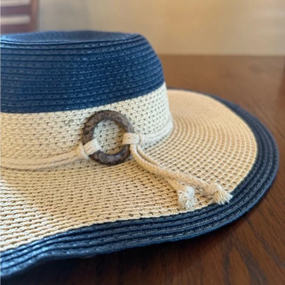 Panama Jack Women's Two-Tone Paper Braid Packable Sun Hat - Picture 2 of 6